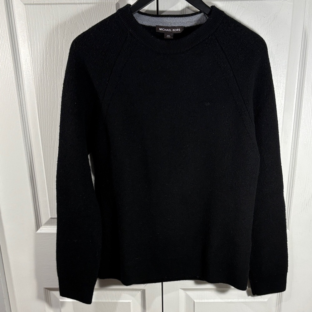 Michael Kors 100% Wool Sweater | Luxury Black Crewneck | Minimalist Quality - Picture 4 of 11